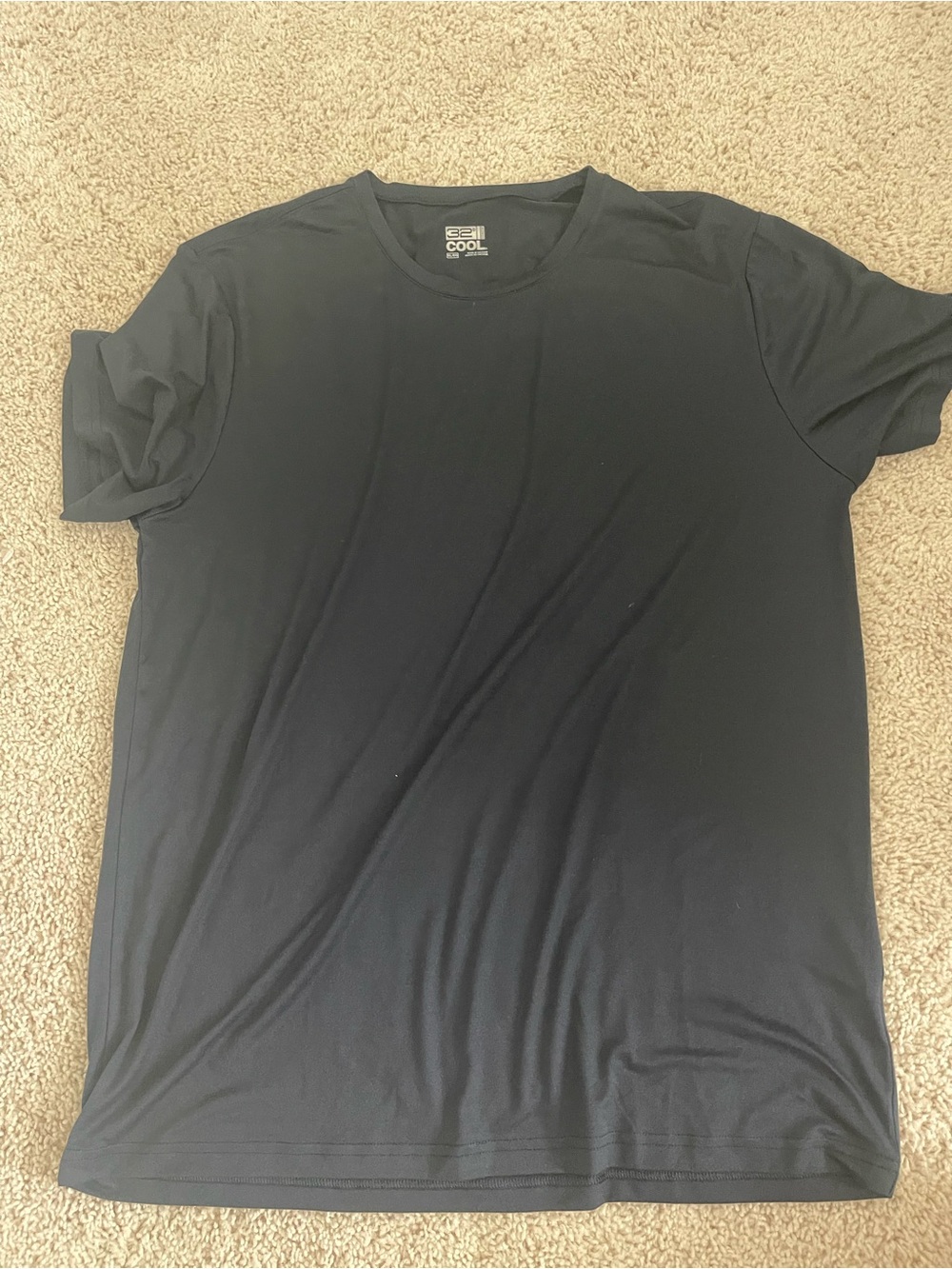 Men's Black Crew Neck Performance Tee